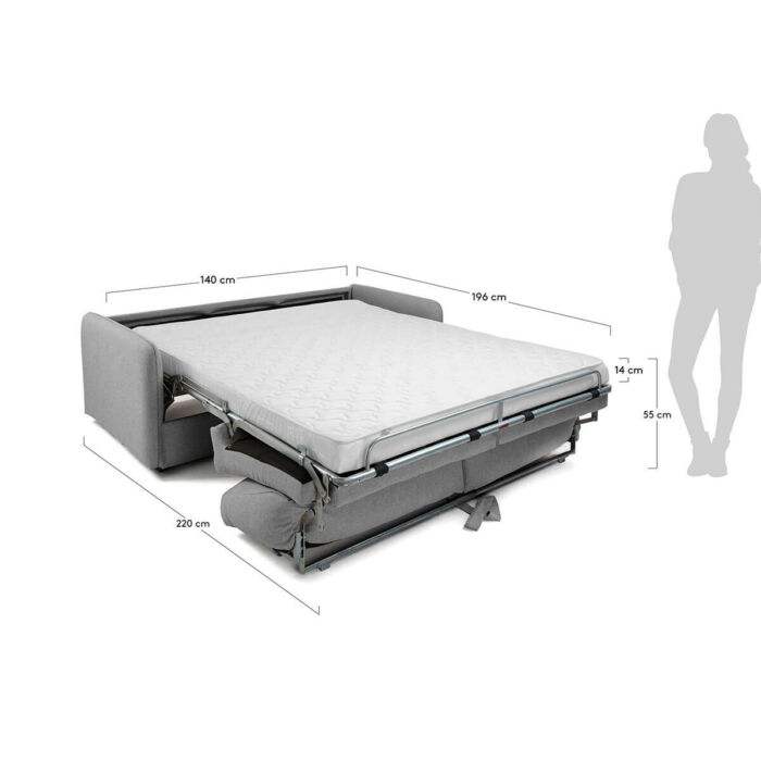 Sofá cama italiano gris 140 cm
