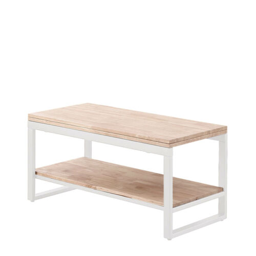 Mesa centro blanca extensible de madera