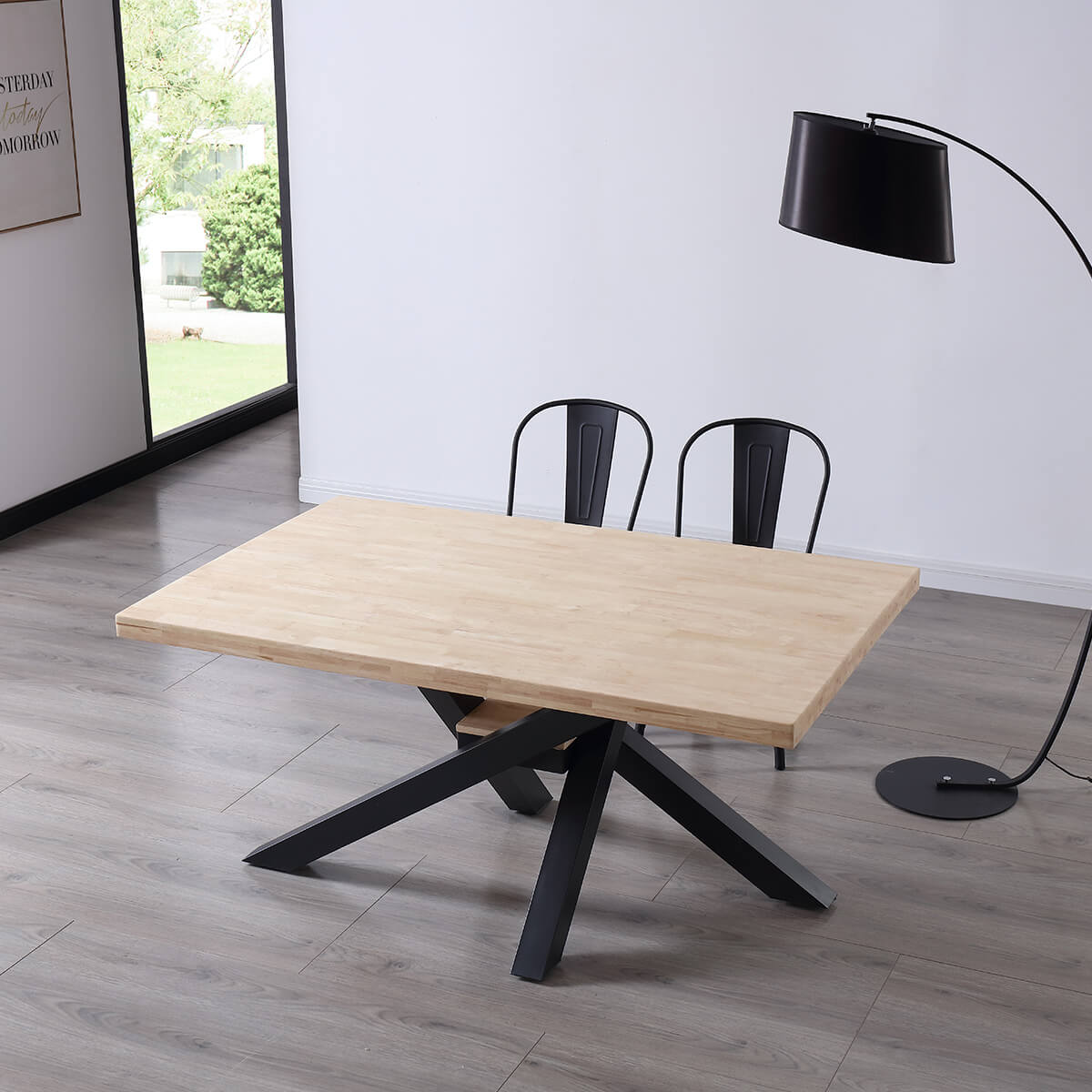 Mesa centro extensible negra y madera- Diseños de muebles Artikane