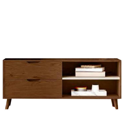 Mueble TV chapa madera con estante