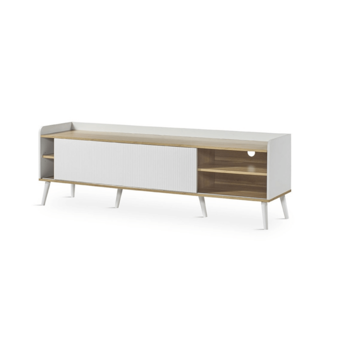 Mueble tv YARA madera blanco y natural 150cm