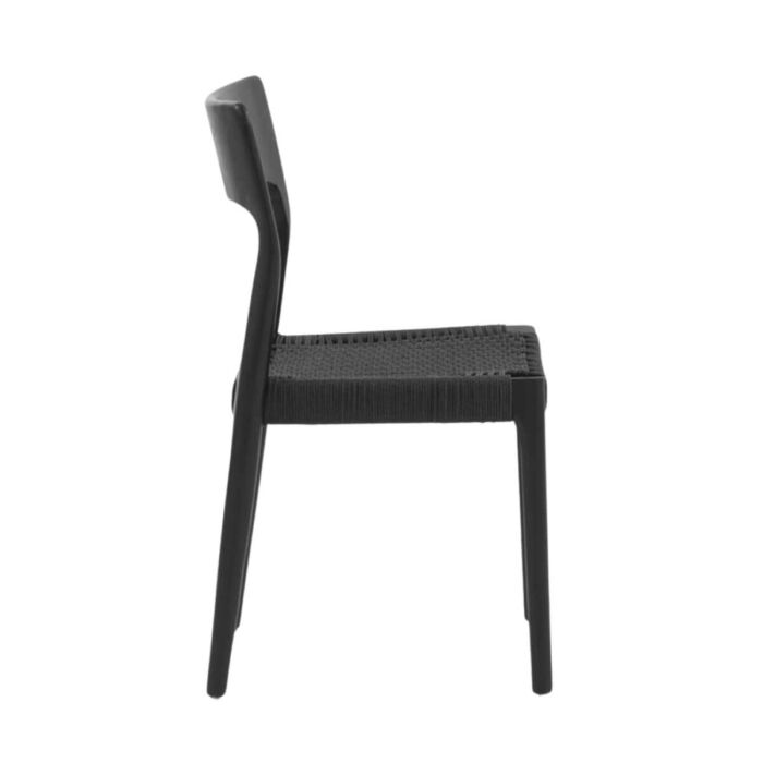 Silla madera fresno negro con asiento trenzado