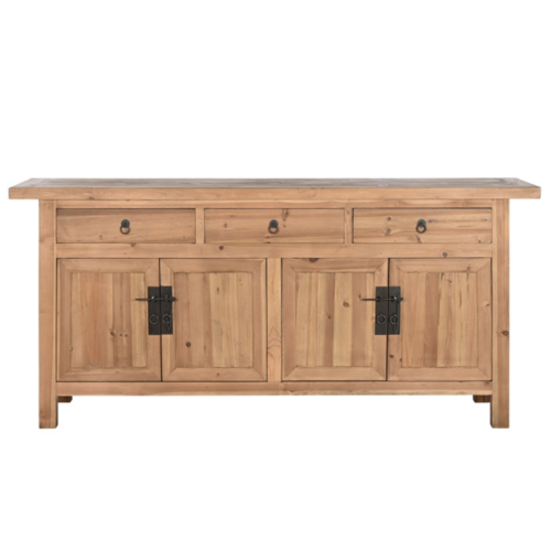 Descubre el Buffet de Madera de abeto natural. Diseño elegante y robusto con 4 puertas y 3 cajones. Elegancia, calidad y funcionalidad para tu hogar.