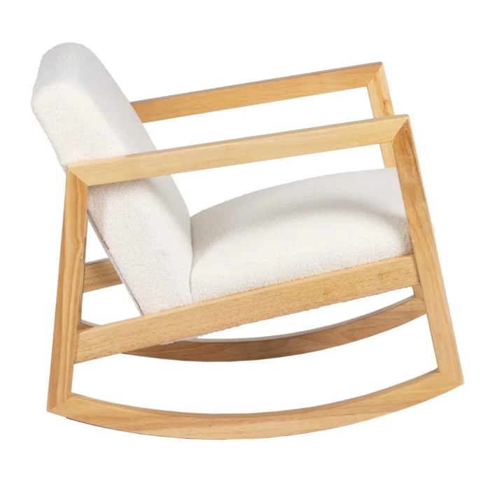 Mecedora blanca de madera y tejido - Imagen 7