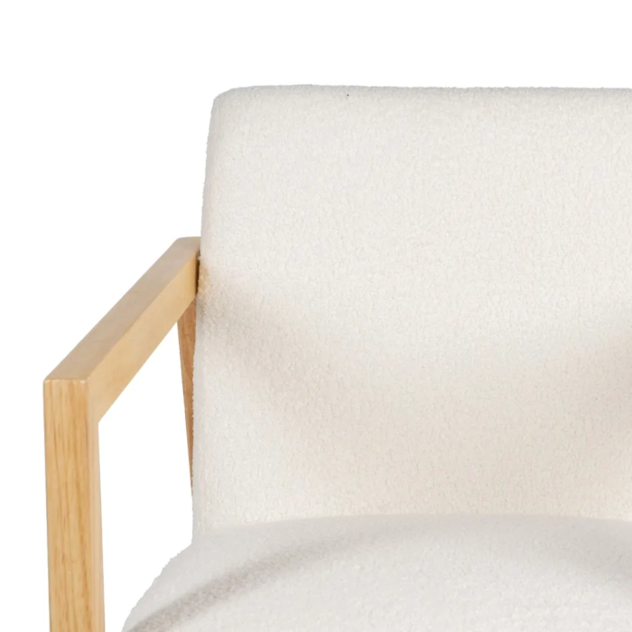 Mecedora blanca de madera y tejido - Imagen 5
