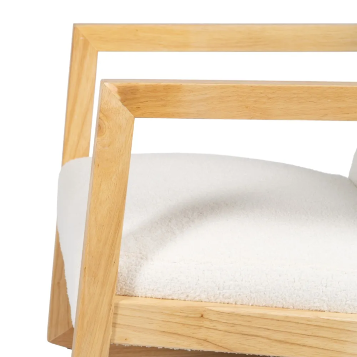 Mecedora blanca de madera y tejido - Imagen 12