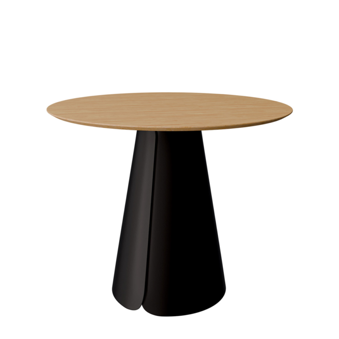 La mesa fija DAISY 100 combina roble y patas negras metálicas. Diseño moderno, resistente y versátil para tu comedor o cocina. ¡Añádela a tu hogar!