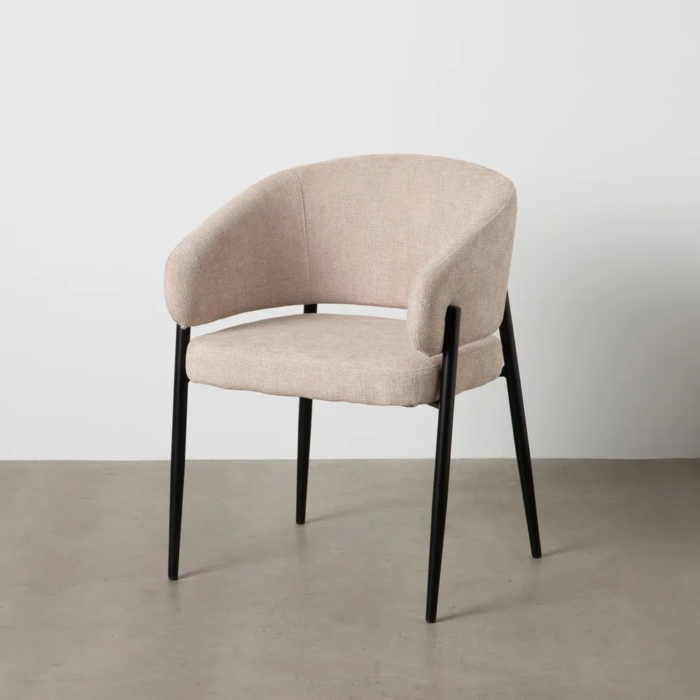 Silla Beige Tejido-Metal Contract - Imagen 6