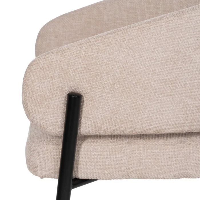 Silla Beige Tejido-Metal Contract - Imagen 2