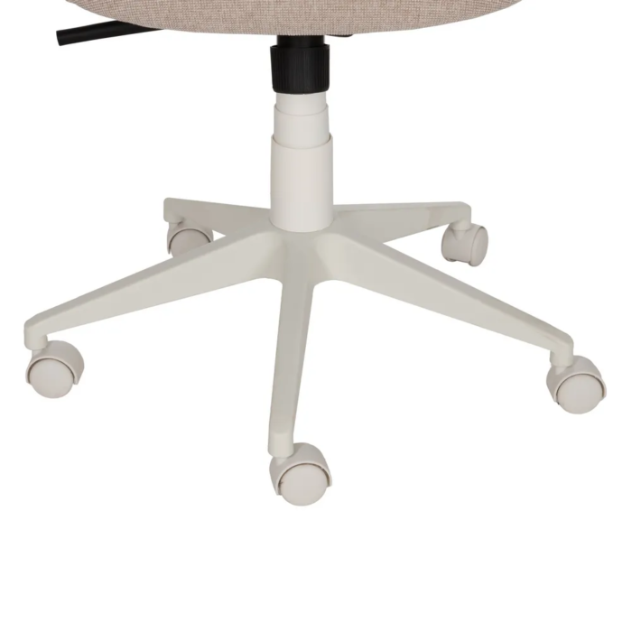 Silla de oficina beige con respaldo alto y ruedas - Imagen 12