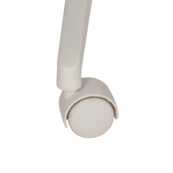 Silla de oficina beige con respaldo alto y ruedas - Imagen 11