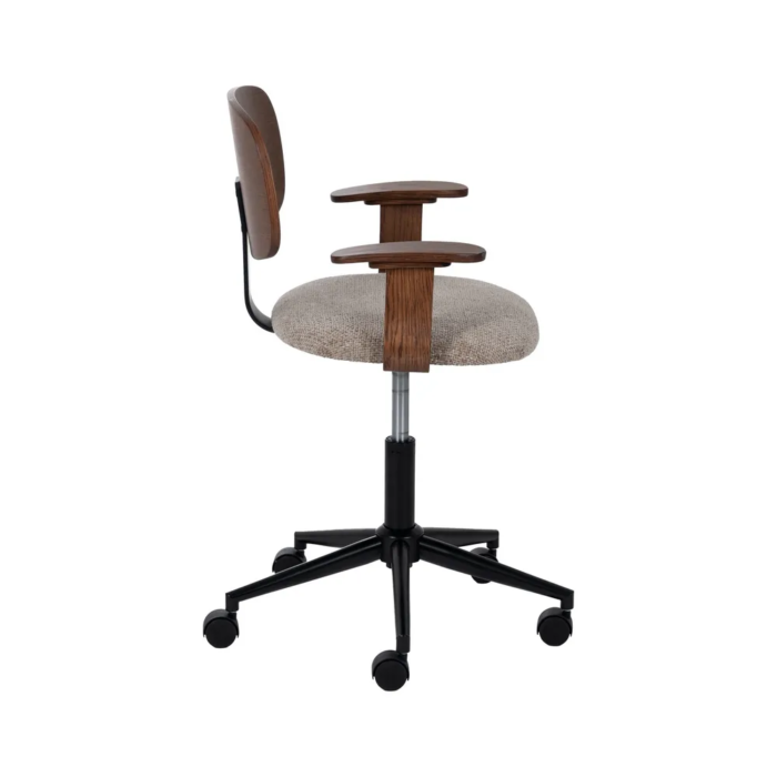 Silla de Oficina Beige-Marrón con Ruedas - Imagen 9