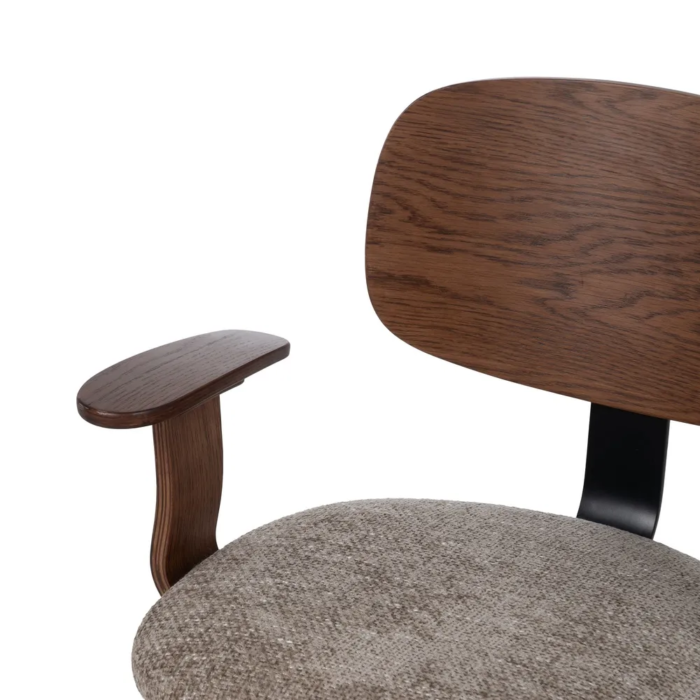 Silla de Oficina Beige-Marrón con Ruedas - Imagen 6