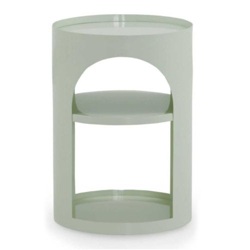 Mesa auxiliar metálica blanca con acabado mate y diseño rectangular. Ligera, resistente y sin montaje. ¡Ideal para cualquier espacio moderno y funcional!