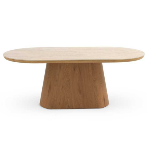 Mesa comedor ovalada roble con cerámica