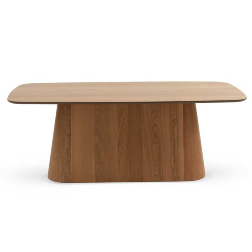 Mesa comedor rectangular roble con pie central