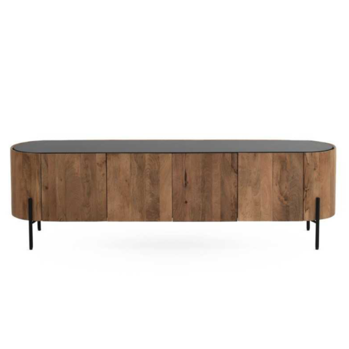 Mueble TV elíptico de madera maciza de mango