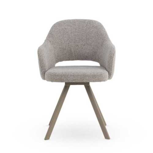 Sillón giratorio con retorno tapizado en Chenilla
