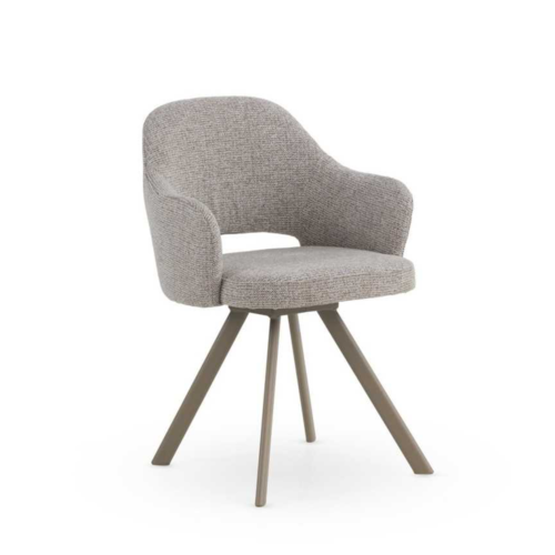 Sillón giratorio con retorno tapizado en Chenilla