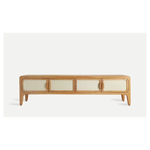 mueble tv madera lattes natural