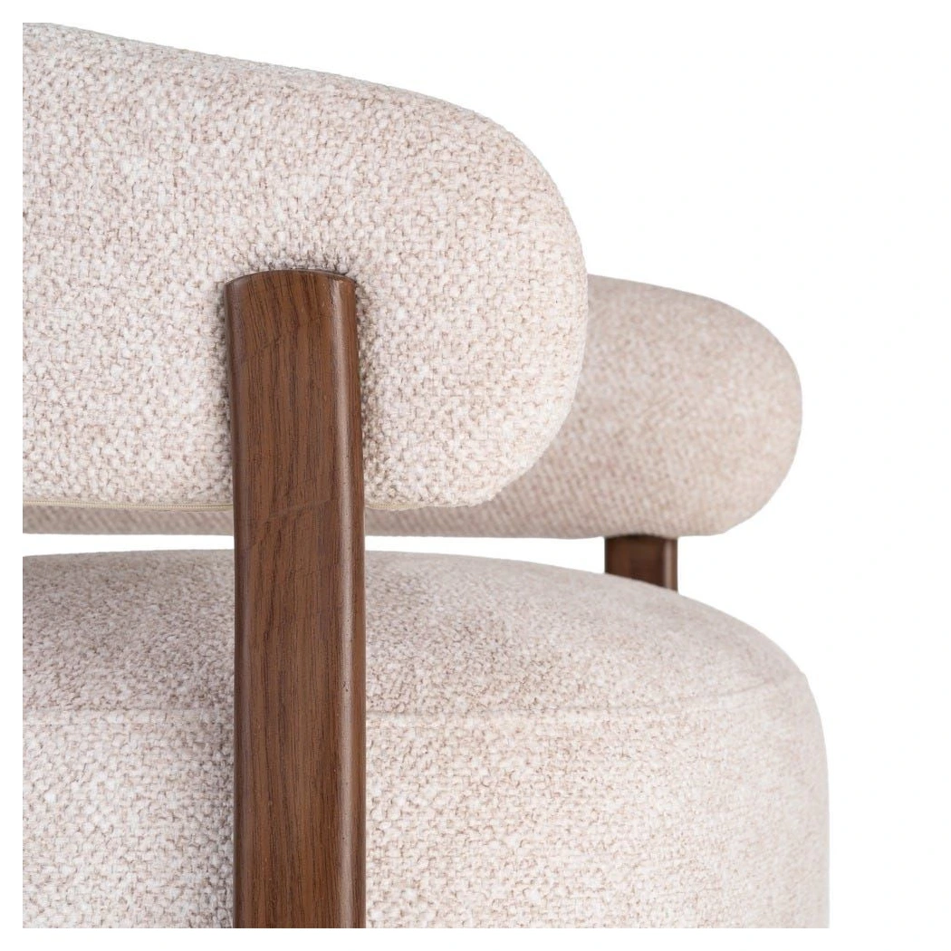 sillón tapizado diseño bouclé crema