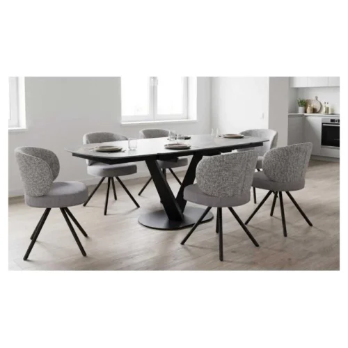 mesa comedor extensible ceramica negra
