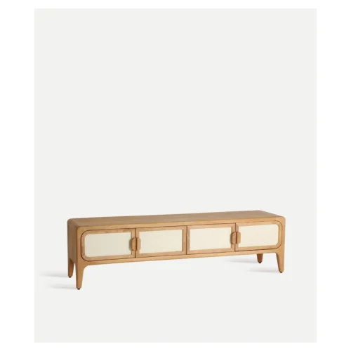 mueble tv madera lattes natural