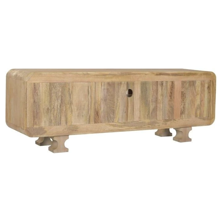 mueble tv madera mango cristal
