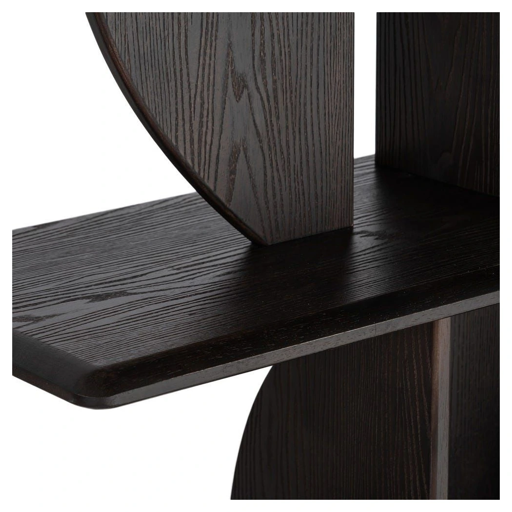 estantería madera caucho marrón curvas