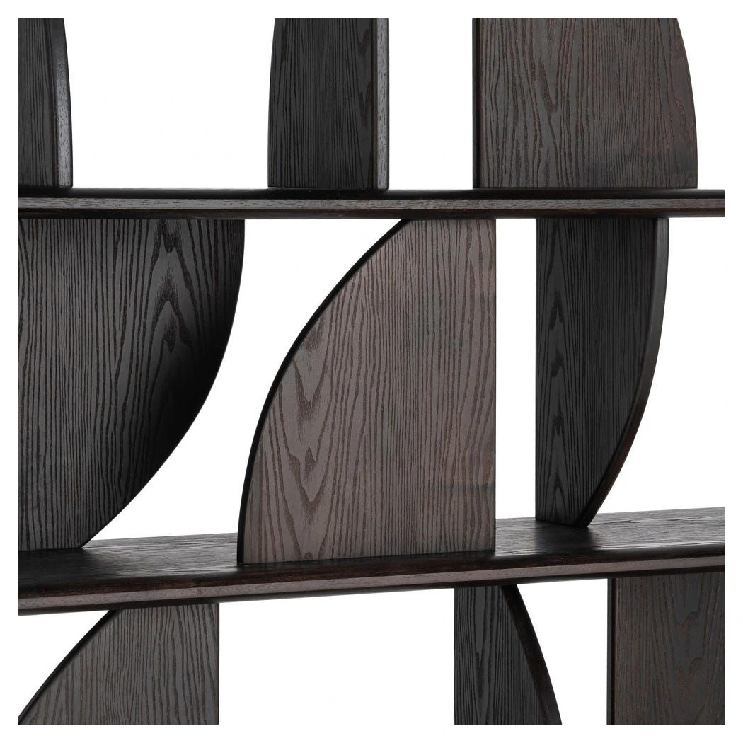 estantería madera caucho marrón curvas