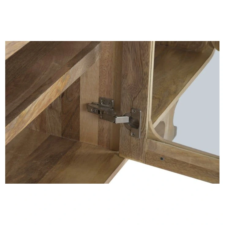 mueble tv madera mango cristal