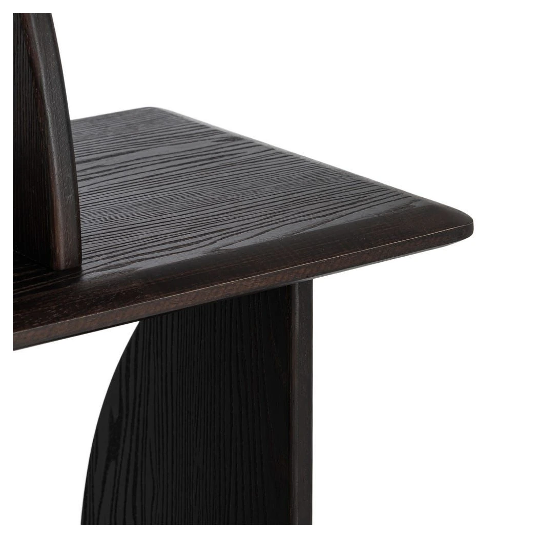 estantería madera caucho marrón curvas