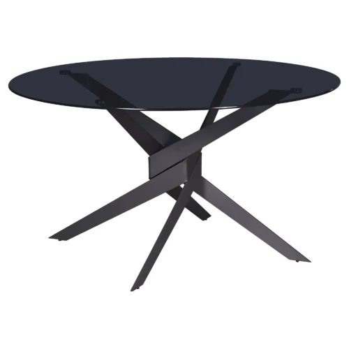 mesa comedor redonda cristal gris