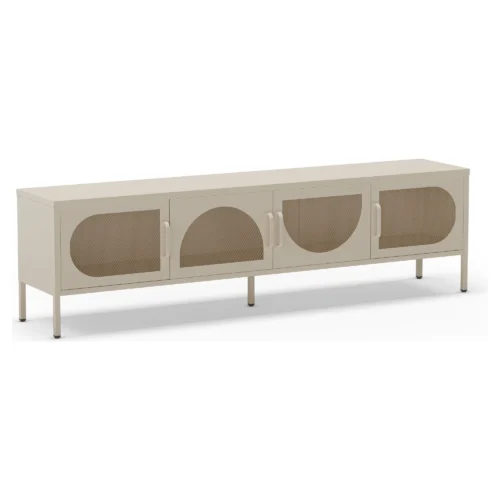 mueble tv metal crema
