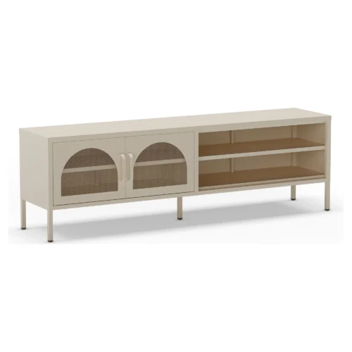 mueble tv metalico crema