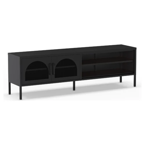 mueble tv metalico negro