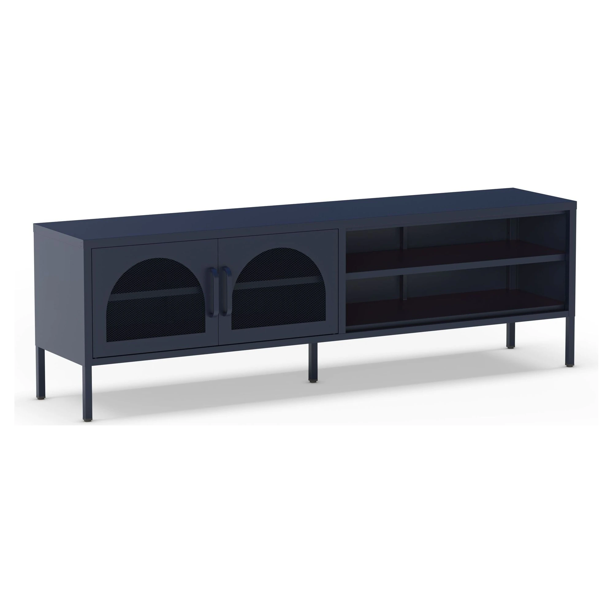 mueble tv metalico azul