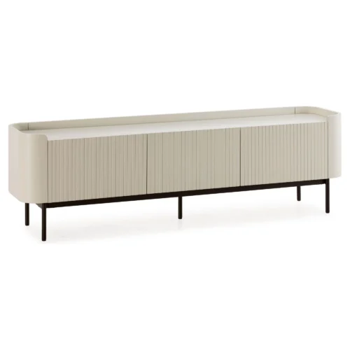 mueble tv crema acanalado 180cm