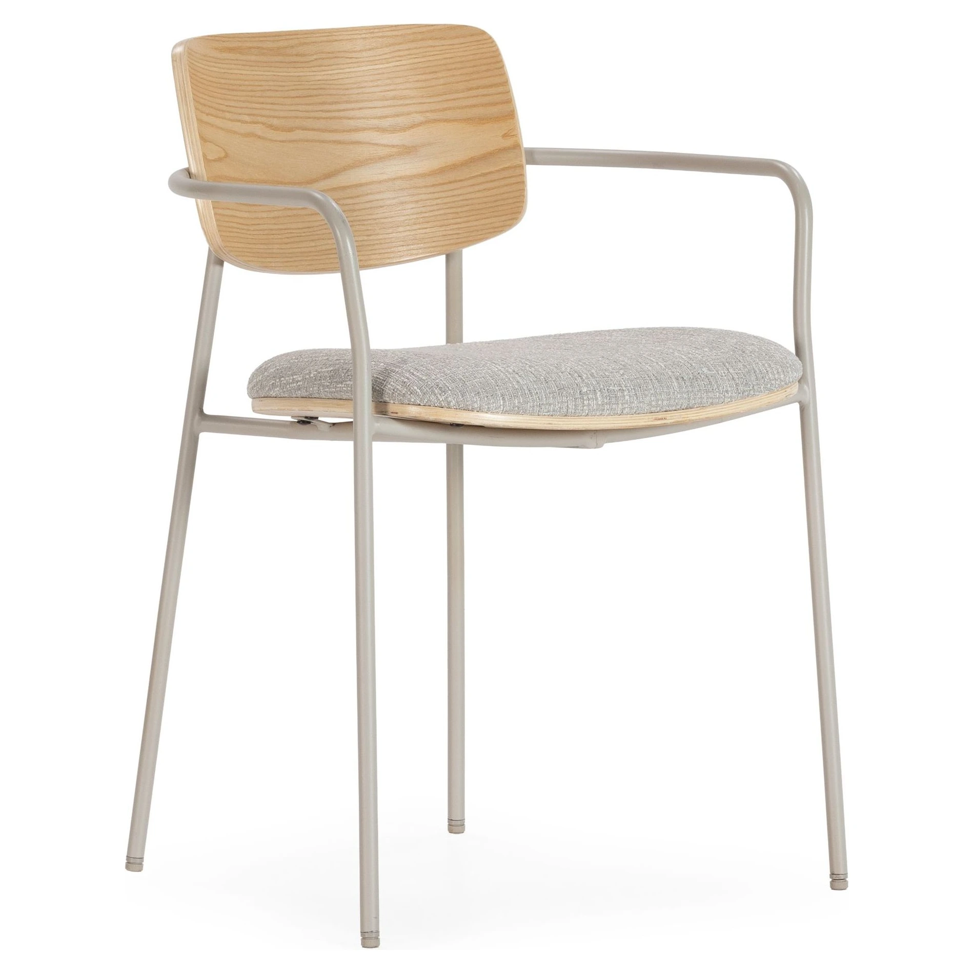 silla comedor roble y gris