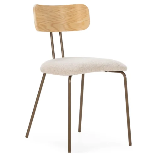 silla comedor beige roble