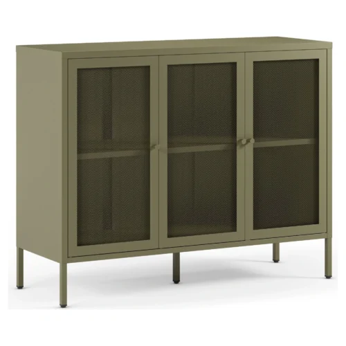 aparador metalico verde tres puertas