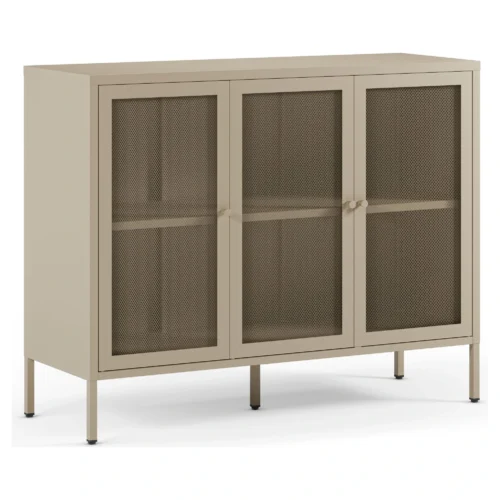 aparador metalico beige 3 puertas