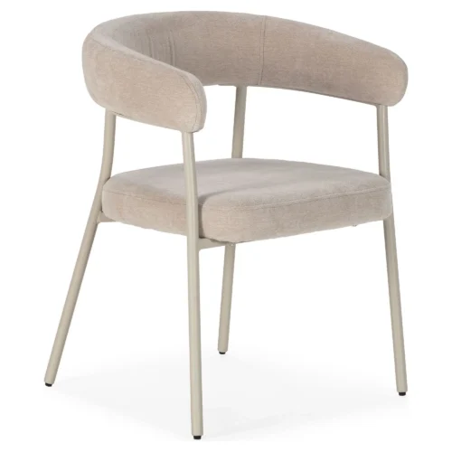 silla tapizada beige patas crema