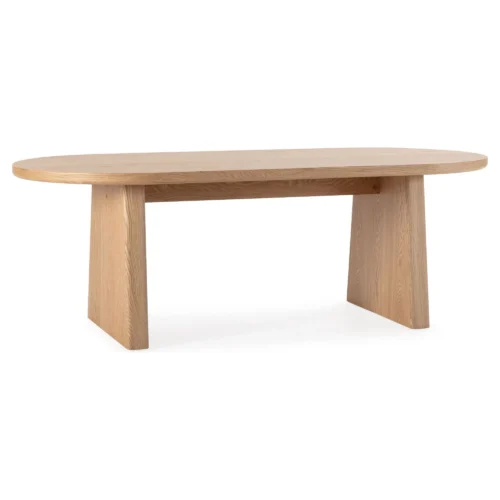 mesa comedor ovalada madera natural