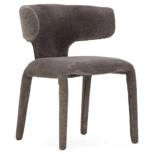 silla tapizada gris oscuro