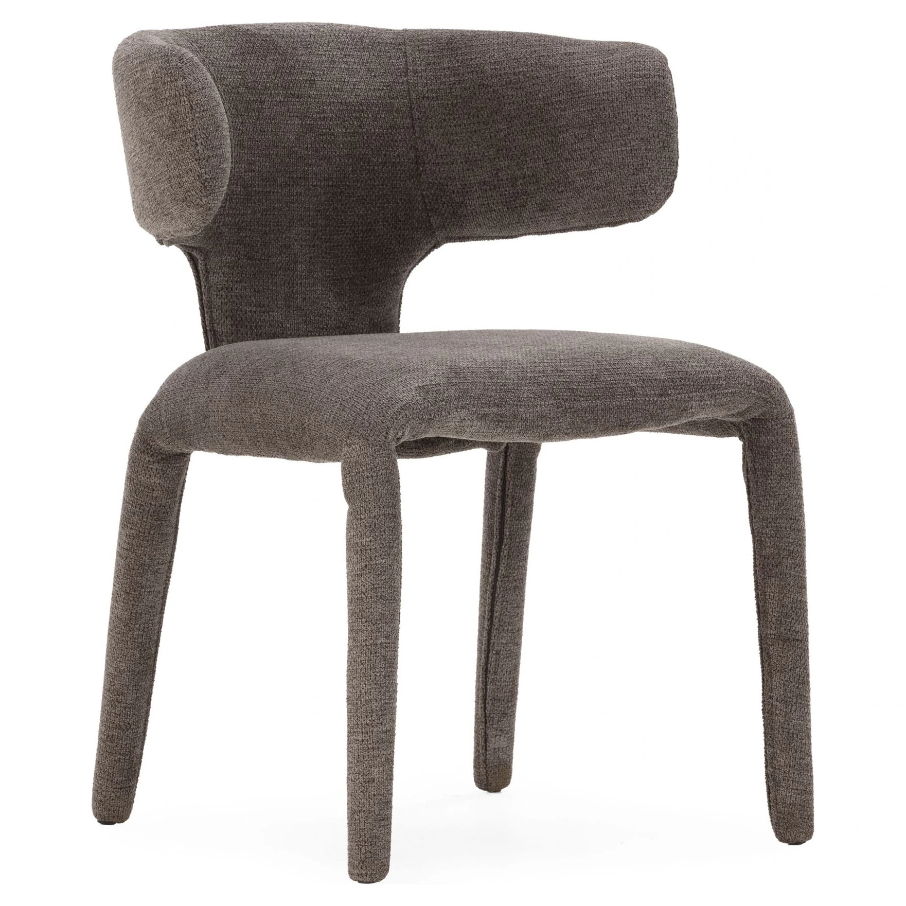 silla tapizada gris oscuro