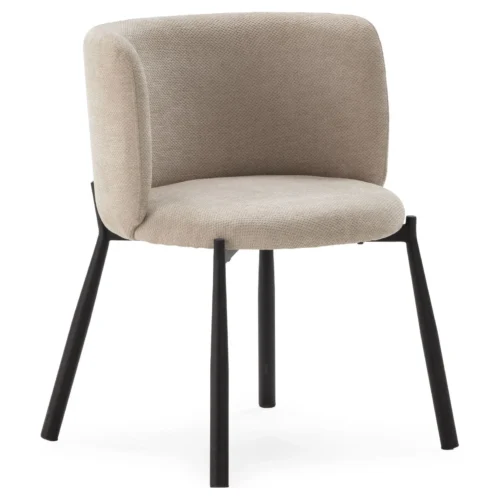butaca tapizada beige metal