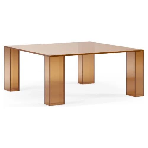 mesa de centro cristal marron