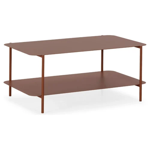 mesa centro terracota metal