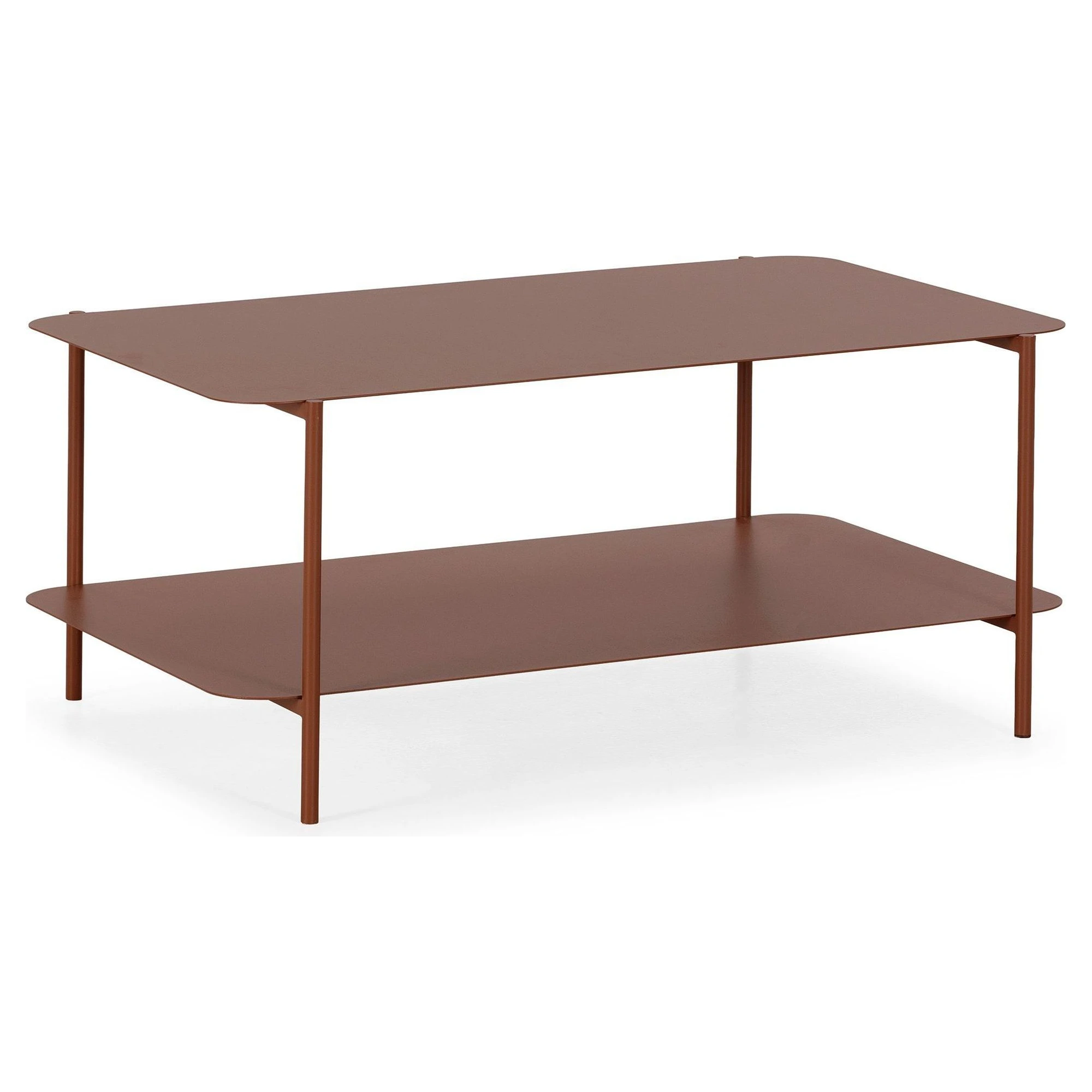 mesa centro terracota metal